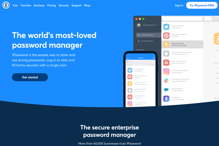 1Password website preview